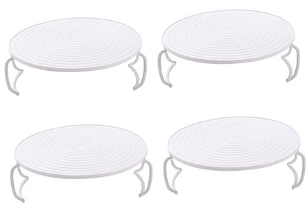 MAGICLULU 4pcs Microwave Oven Tray Rack Heat Insulation Pans Mat Steaming Tray for Home Layered Storage Rack Kitchen Heat Resistant