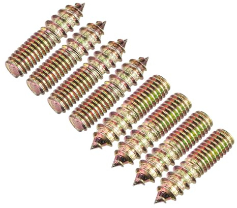 uxcell 5/16-18x1-1/4 Hanger Bolts, 8pcs Double Ended Screws Wood Dowel Screws for Furniture