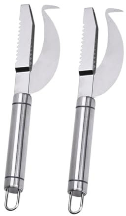 ABOOFAN Outil pour Enlever Les Écailles de Poisson Facile à Ranger en Acier Inoxydable 2pcs Multifonctionnel Ustensile Cuisine pour Maison et Restaurant