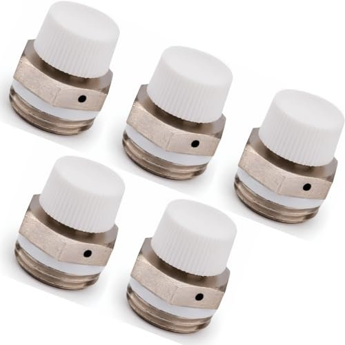 Schläfer 7042005 | Valvolina di Sicurezza Manuale di Spurgo e Sfogo aria con scarico girevole per Termosifone, Radiatore Riscaldamento, Valvola 1/2 di Sicurezza per Caloriferi e Termoarredo. 5PZ