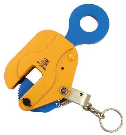 Vertical Plate Lifting Clamp, 0-20mm Sheet Metal Lifting Clamp, Heavy Duty Plate Clamp, 1T Load Capacity, for Steel Structure Installation, Steel Market, Machining, Steel Plate Welding, Cutting
