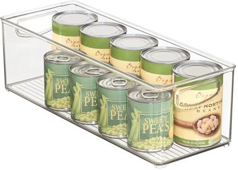 InterDesign iDesign Recycled Plastic Stackable Storage Bin with Handles – Clear