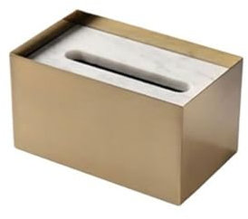 Marmor Edelstahl Taschentuchbox Halter für Wohnzimmer Licht L gehobene Couchtisch Schublade Organizer Haushalt Serviette Aufbewahrungsbox (Weiß Groß)