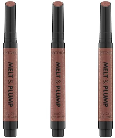 Catrice Melt & Plump Juicy Lip Plumper, Lippenbalsam, Nr. 030, Braun, feuchtigkeitsspendend, vegan, ohne Konservierungsstoffe, ohne Parabene, ohne Mikroplastikpartikel, 3er Pack (3x1.8g)