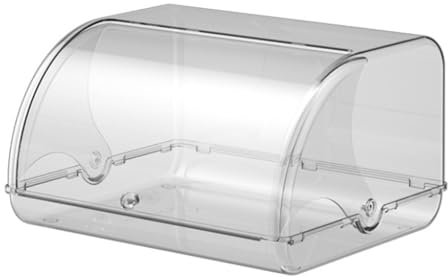 Panera transparente de gran capacidad con tapa enrollable para mostrador y almacenar tu pan con estilo, perfecto para cafeterías y uso doméstico