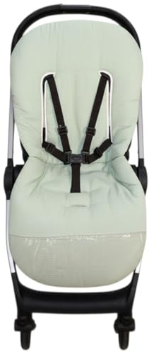 Colchoneta Universal para Silla de Paseo – Funda Transpirable y Acolchada para Carro de Bebé, Ideal para Verano y Entretiempo, Compatible con la Mayoría de Sillas, Fácil de Lavar (Pique Verde)