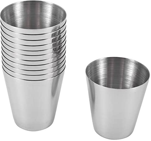 AWAOVV 15 Stück Edelstahl Becher, 30 ml Klein Schnapsbecher, Stapelbare Schnapsglas, Edelstahlbecher Trinklernbecher, Schnapsgläser Camping Kaffee Tee Cup für Whisky Tequila Liquor