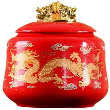 GFHTRELY Tea Can Creative Ceramic Tea Storage Jar Household Simple Candy Living Room Dining Table Set Decoration Tea Caddy(B)