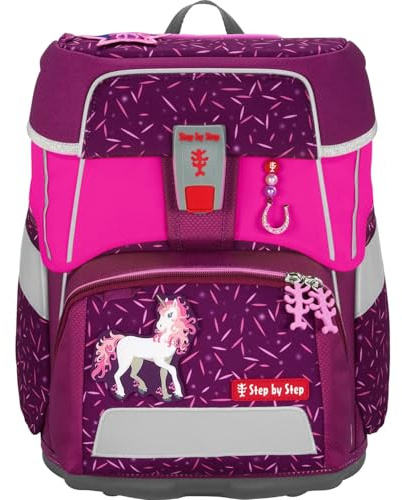 Step by Step Neon Pull-Over, Schulranzenüberzug in pink mit Reflektoren, passend für Space, Cloud, Giant & Basis, aus recyceltem Polyester, für mehr Sichtbarkeit im Straßenverkehr