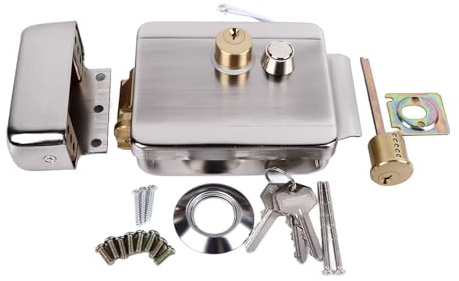 Elettroserratura Cancello Mandato Serratura Elettrica 12V, Doppia Testa Doppia Chiusura - Controllo Remoto, Sicurezza Avanzata, Ideale per Porte Blindate e Cancelli Esterni