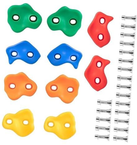 Perfeclan Juego de 10 presas de Escalada en, agarres de Escalada, fácil de Instalar, Soporte de Doble Orificio para Accesorios de Interior y Exterior.