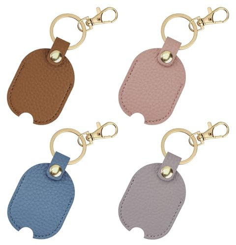 Diakey Lot de 4 housses de clé de voiture en cuir synthétique pour clé de voiture cassée, porte-clé de voiture pour homme et femme