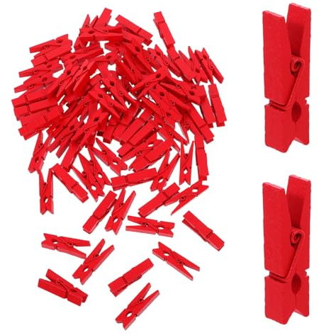 LOORGVEL 160 Mollette in Legno Rosso per Bucato e Decorazioni Natalizie Mollette Tradizionali per Stendere i Panni da Esterno Clip Mini per Lavoretti Creativi e Fissare Foto