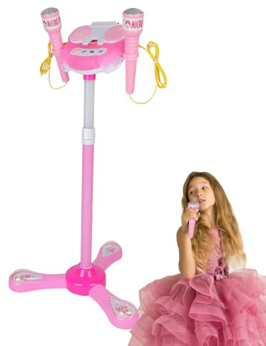 Microfono Per Cantare Per Bambini - Microfono Per Karaoke - Set Di Gioco Con Asta Per, In Piedi Per Bambini, E Giocattoli Microfonici Con Supporto