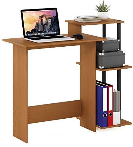 Furinno Efficient Home Bureau pour D'ordinateur Portable, Cerisier Clair/Noir