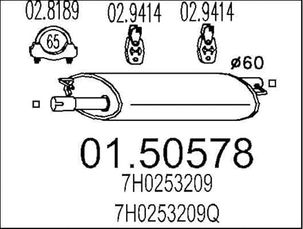 MTS Company 01.50578 Mittelschalldämpfer
