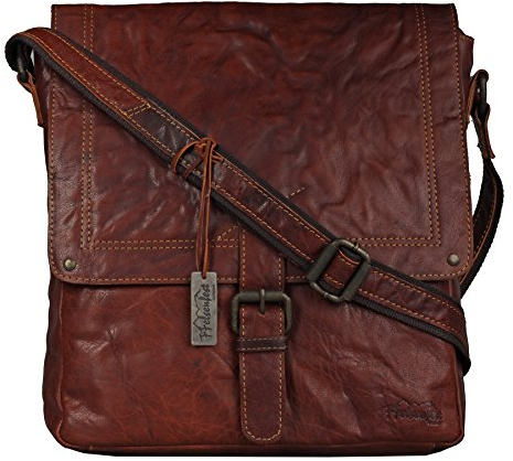 FFelsenfest Vintage Überschlagtasche XL | ECHT LEDER - pflanzlich gegerbt | 35x30x8cm | Großer Messenger (cognac)
