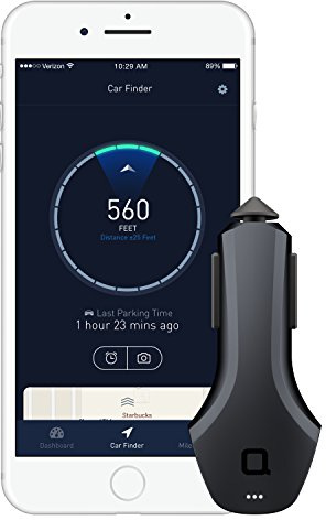 Nonda KFZ-Laden - USB Autoladegerät Smart Car mit 2 USB-Ports, Kfz Ladegerät, Ultra-Schnelles Laden, inkl. App, Car Charger, Bluetooth-Verbindung, Kfz-Finder, GPS-Tracking, Fahrtenbuch - Schwarz