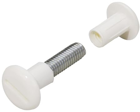 HKB ® 16 Stück Verbindungsschrauben, Schrankverbinder M6, 29-36 mm, Kunststoff weiß, Hersteller Hettich, Artikel-Nr. 18040
