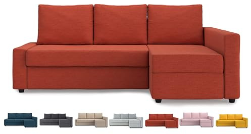 MASTERS OF COVERS Friheten - Fodera per divano letto Ikea, con copertura angolare per chaise longue, copertura di ricambio per poltrona, colore arancione