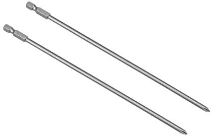 sourcing map 2 Stück Kreuzschraubendreher 4.5PH1 Magnetische S2 Bits 1/4 Sechskant 200mm Länge Schraubendreher Bits