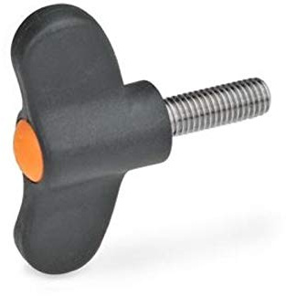 ELESA-Flügelschraube, Edelstahl, Durchmesser 48mm, M8x30, orange
