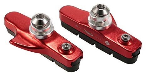 YFCTLM Bike Bremsbeläge 55mm 1 Paar / 2ST Straßen-Fahrrad-Fahrrad-Fahrrad-Bremshalter Schuhe Gummi-Pads Blöcke (Color : Rot)