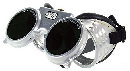 WELDMANN® Schweißerschutzbrille SB 1 CE 5 | Aluminium, klappbar | inkl. Gläser Ø 50mm, CE 5