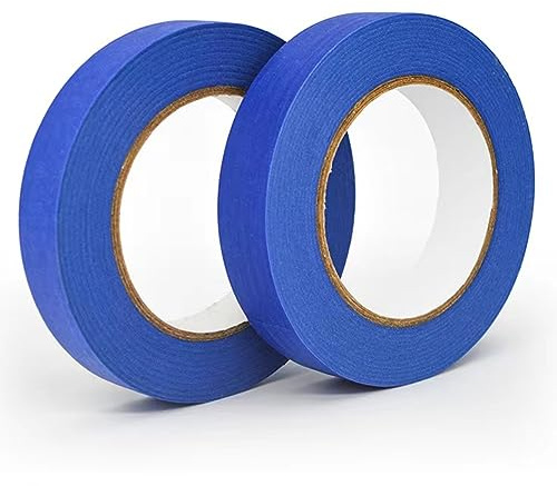 Inanhoo Blue Masking Tape, Decorating Tape for Painting, Easy to Peel Artist Tape, 20mm x 50m, 2 Rolls/Pack