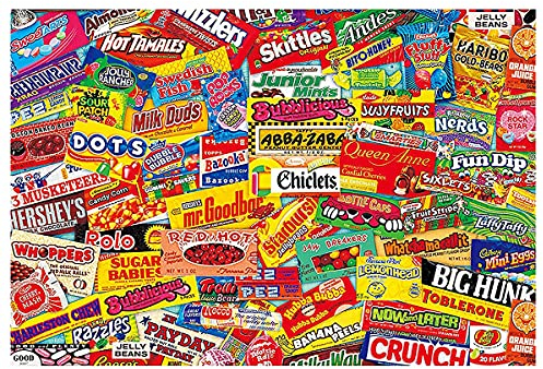 BWEISSTH 1000 Stück Puzzle für Erwachsene 1000 Stück Puzzle für Erwachsene-Crazy Candy-1000 Stück Puzzle Große Puzzles Kinder Lernspiel Spielzeug Geschenk für die Wanddekoration