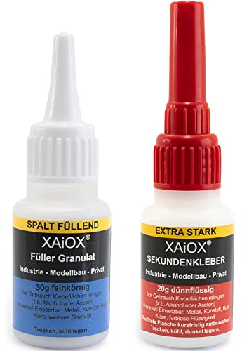 Universal Power Sekundenkleber mit Pulver Granulat - 2 Komponenten Sekundenkleber - extra stark wasserfest, hitzebeständig langlebig, spalt füllend, Kunststoff Metal Holz Plastik