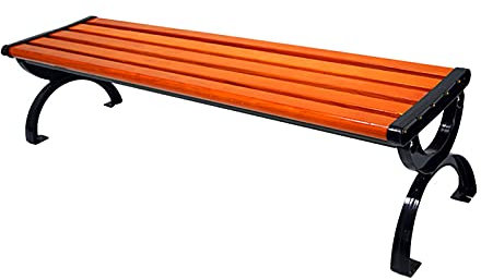 Außenbank für Garten, Terrasse, Esszimmer, Sitzbänke, Möbel, Metall, Stahl und Holz, Gartenpark, Wetterfeste Bank für Außenbereich, Park, Picknick, Hof ( Color : 120cm/47in , Size : Without backrest )