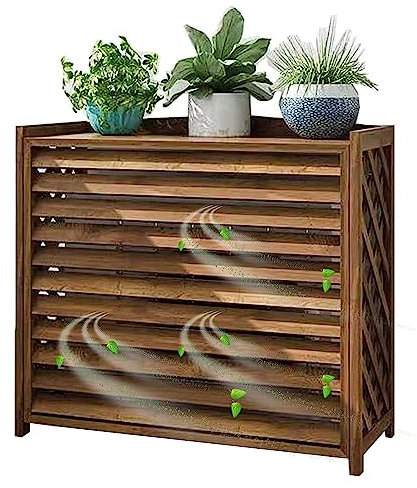 FJAUOQ Schutzgitter Schutzgehäuse aus Klimaanlage oder Wärmepumpe Draussen Klimaanlage Abdeckung Anti-Rost Jalousien Verkleidung aus Hochwertigen Behandeltem,110x50x85cm