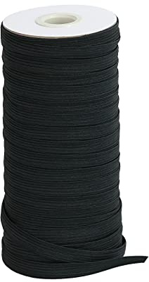 BOKFJBP 10mm Schwarz Gummiband, 50 Meter Gummibänder Nähen Breite 10mm Gummizugband für Nähen und Haushalt DIY Handwerk Stoffe Zum Nahen Elastisches Band Stoffe zum Nähen