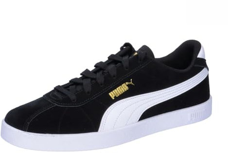 PUMA Club II Unisex-Sneaker für Erwachsene, PUMA Schwarz/PUMA White-PUMA Gold, 10.5 UK