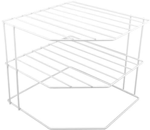 Brevanza scaffale angolare cucina, organizzatore per lavello, bianco organizer piatti dispensa, mensola scrivania, divisorio per ripiani, ripiano, scaffali in metallo, mensole per armadio interno