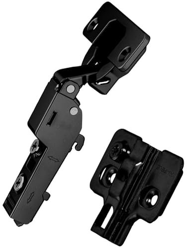 Gedotec Türscharnier Küche Topfband | 1 Set Scharnier Mittelanschlag | MADE IN GERMANY | Metalla Premium schwarz 110° | Topfscharniere 35 mm | Schraub-Schanier Soft-Close Dämpfung | Schranktür Dämpfer