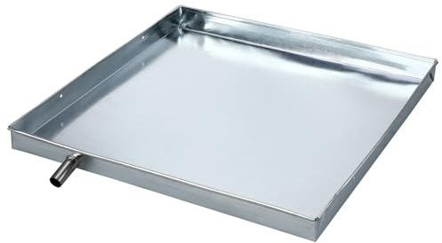 Angoily Air Conditioner Drip Pan with Drain 17.3 Inch Galvanized Steel Water Tray for Indoor Outdoor Ac Unit Leak Protection and Water Collection