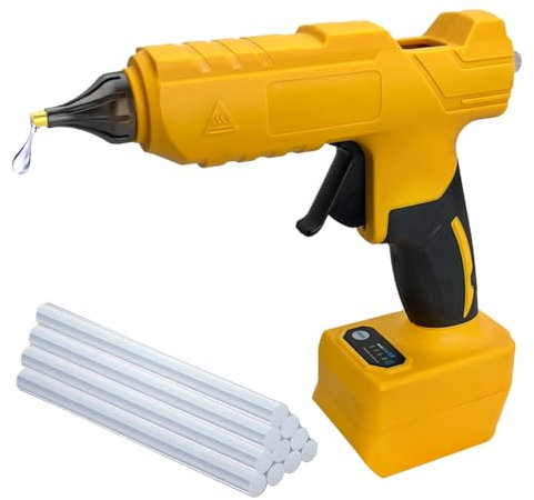 Cordless Hot Glue Gun Compatible with Dewalt 20V Battery, Adjustable Mode, 15s Fast Heating, Mini Glue Gun and Stick for Crafting, DIY, Home Repairs and Decorations(Tool Only, no Battery, no Charger)