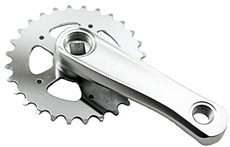 Kurbelgarnitur,Fahrrad Kurbel 28T Elektror Roller/Kinderfahrrad Kurbel Single Geschwindigkeit 102mm 114mm Aluminiumlegierung Quadratische Loch Kettenrad Wheelwheel
