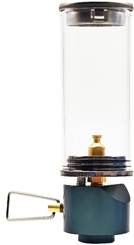 Gaslykta, drömlik lju gaslykta med värmebeständigt glas, ga med justerbar ventil, ga för camping och vandring, gaslykta camping