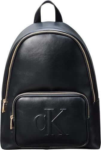 Calvin Klein Damen Rucksack Bold mit Logo, Schwarz (Black), Einheitsgröße