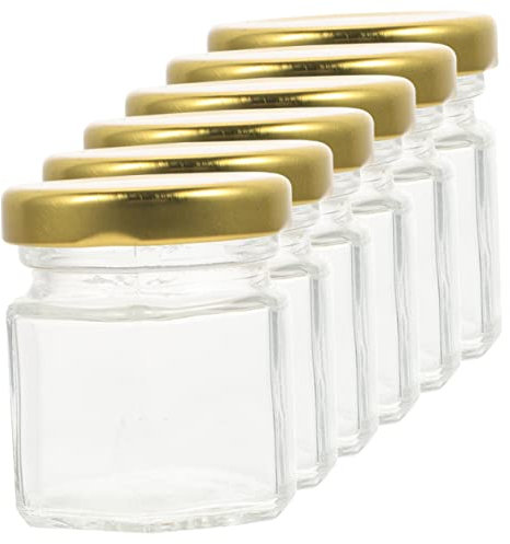 PAMINGONO 6stücke Transparente Sechseckige Glasbehälter Für Honig Marmelade Und Pudding Luftdicht Verschlossene Gläser Für Aufbewahrung Und Präsentation