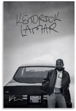Poster di Kendrick Lamar Rapper Music Album Retro Vintage con copertina autografata, poster musicale per stanza, decorazione artistica da parete per camera da letto, 30 x 45 cm