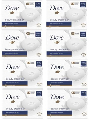 Dove Beauty Cream Bar Seife, fest, verschiedene Düfte, 2 x 90 g (8 Einheiten, Original)