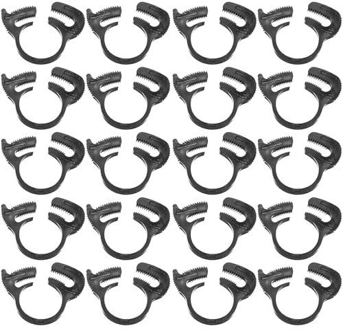 M METERXITY 20-Pack Nylon Hose Clamps 5/8 15.2-16.2mm, Black | Double Gripping, Double Snap Grip, Adjustable, Ratcheting, for Connecting Fastening Sealing Pipes Tubing