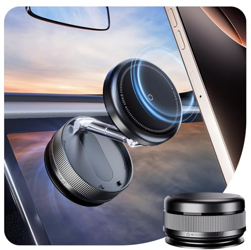 Upgraded Vakuum Magnetischer Handyhalterung Auto für Magsafe Autohalterung, 360° Drehbar N56 Magnet Saugnapf Handy Halterung Auto Kompatibel mit iPhone 17/16/15/14/12 Android für Kfz/Spiegel/Gym