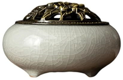 XYUERU Garlic storage, multi-purpose ceramic onion pot, table spice multifunctional with hollow lid, garlic pot decoration container storage for the kitchen at home(White)