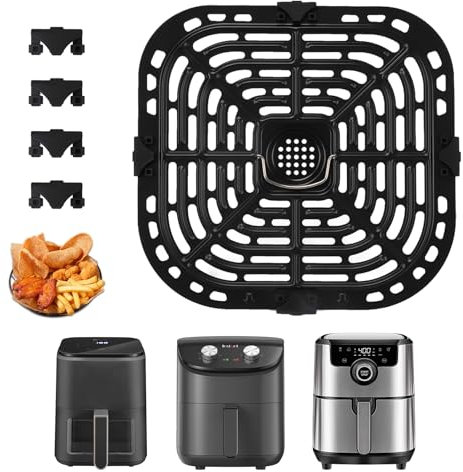 Air Fryer Grill Pan for Vortex Plus 6QTXL 6 in 1Vortex 6QT XL 4 in 1 5.7QT 4 in 1,Replacement Air Fryer Grill Pan,Crisping Plates Accessories Tray Rack,Dishwasher Safe