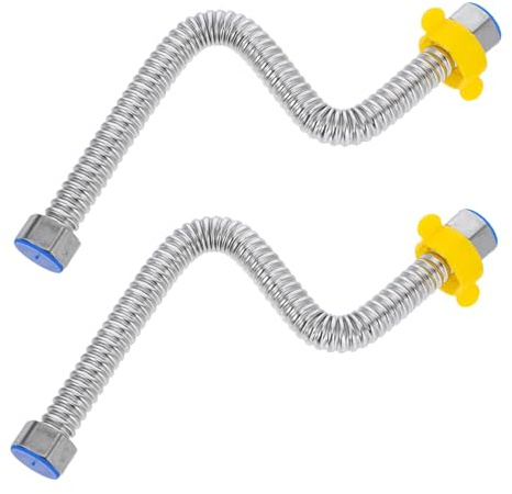 DIYEAH 2 Pièces Tuyau Flexible Acier Inoxydable pour Chauffe Eau de à Haute Température Conçu pour Installations et Usage Multifonctionnel